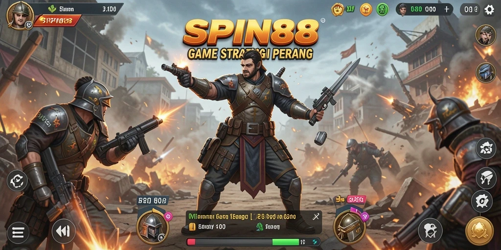 Tangkapan layar SPIN88 menampilkan pertempuran strategi yang intens.