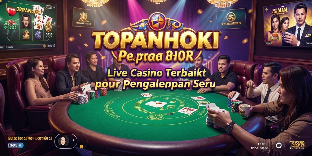 Screenshot dari gameplay Live Casino TOPANHOKI dengan dealer profesional.
