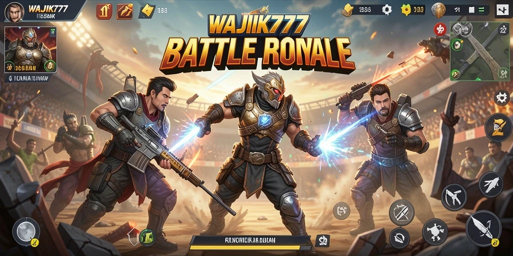 Tampilan seru gameplay WAJIK777 dalam aksi Battle Royale.